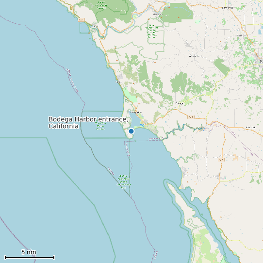 Map of Bodega Harbor entrance, California Tide Prediction Station