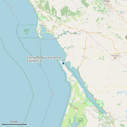 Map of Tomales Bay entrance, California Tide Prediction Station