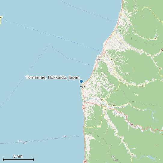 Map of Tomamae, Hokkaido, Japan Tide Prediction Station