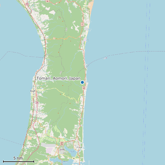Map of Tomari, Aomori, Japan Tide Prediction Station