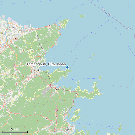 Map of Tomarigauti, Oita, Japan Tide Prediction Station