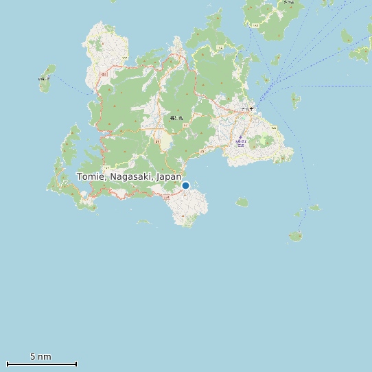 Map of Tomie, Nagasaki, Japan Tide Prediction Station