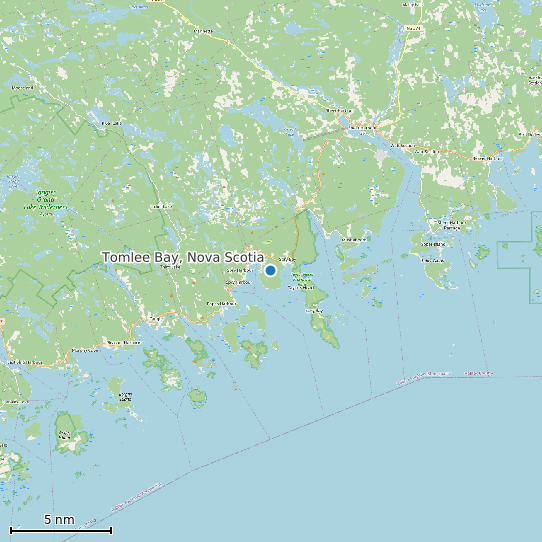 Map of Tomlee Bay, Nova Scotia Tide Prediction Station