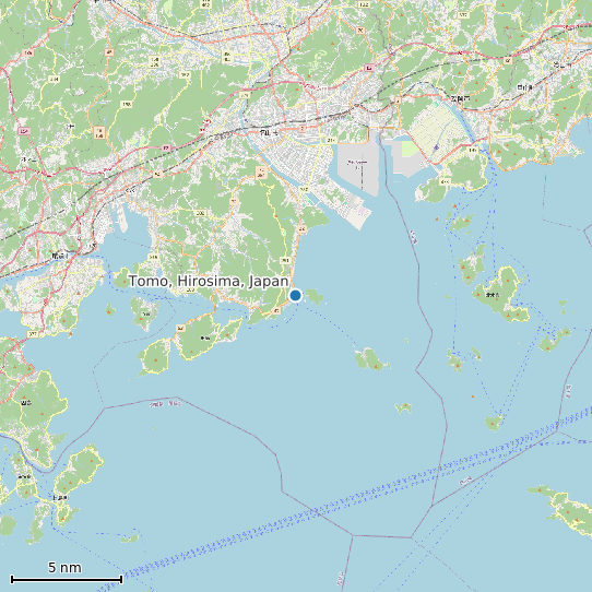 Map of Tomo, Hirosima, Japan Tide Prediction Station