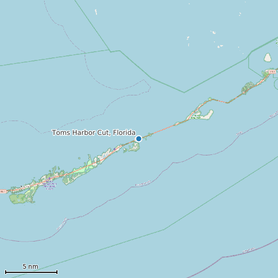 Map of Toms Harbor Cut, Florida Tide Prediction Station