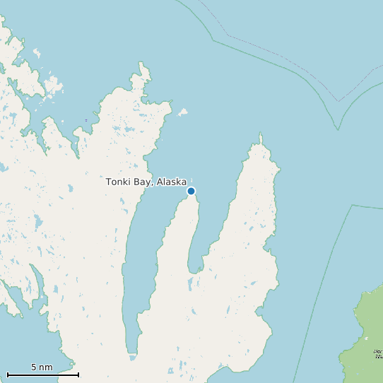 Map of Tonki Bay, Alaska Tide Prediction Station