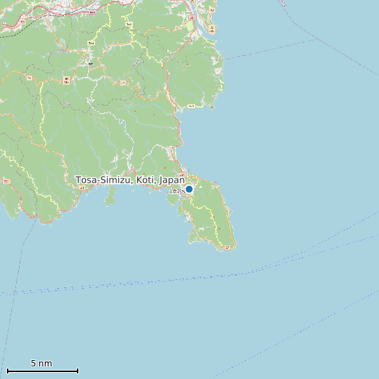 Map of Tosa-Simizu, Koti, Japan Tide Prediction Station