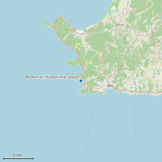 Map of Bodomari, Kagosima, Japan Tide Prediction Station