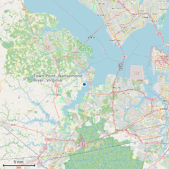 Map of Town Point, Nansemond River, Virginia Tide Prediction Station