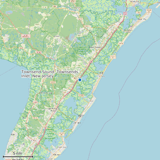 Map of Townsend Sound, Townsends Inlet, New Jersey Tide Prediction Station