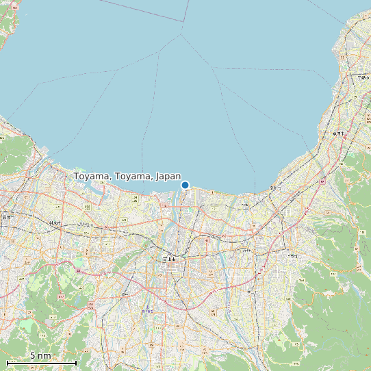 Map of Toyama, Toyama, Japan Tide Prediction Station