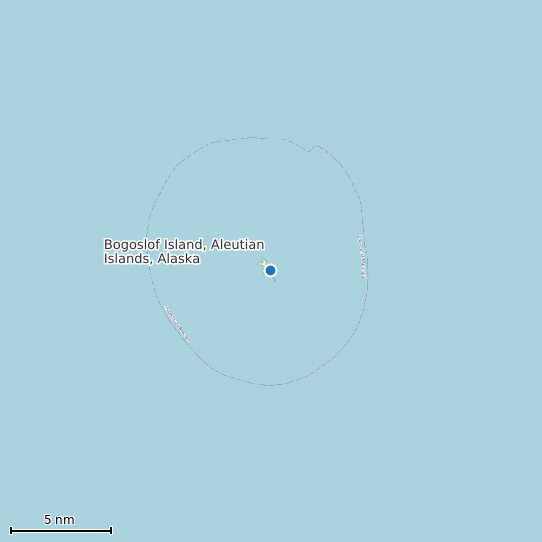 Map of Bogoslof Island, Aleutian Islands, Alaska Tide Prediction Station
