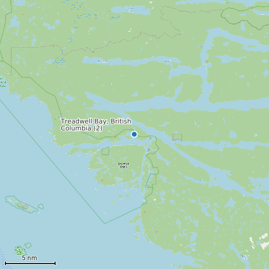 Map of Treadwell Bay, British Columbia (2) Tide Prediction Station