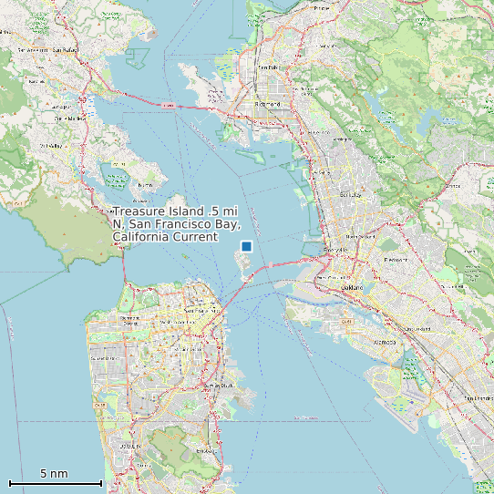 Map of Treasure Island .5 mi N, San Francisco Bay, California Current Prediction Station