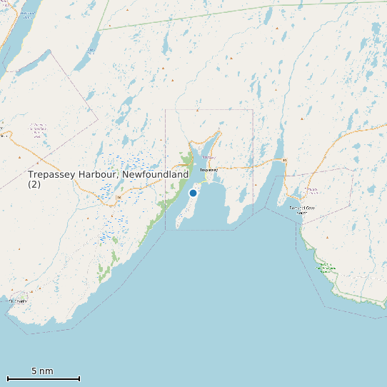 Map of Trepassey Harbour, Newfoundland (2) Tide Prediction Station