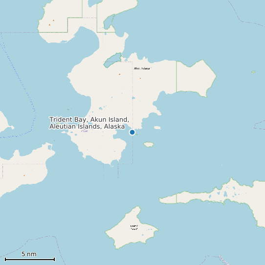 Map of Trident Bay, Akun Island, Aleutian Islands, Alaska Tide Prediction Station