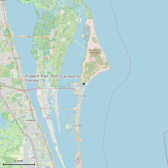 Map of Trident Pier, Port Canaveral, Florida Tide Prediction Station