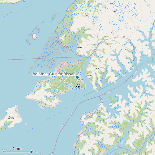 Map of Bolama, Guinea-Bissau Tide Prediction Station