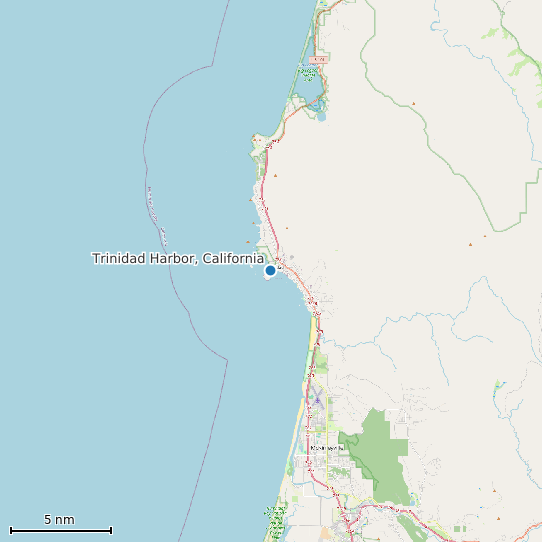 Map of Trinidad Harbor, California Tide Prediction Station
