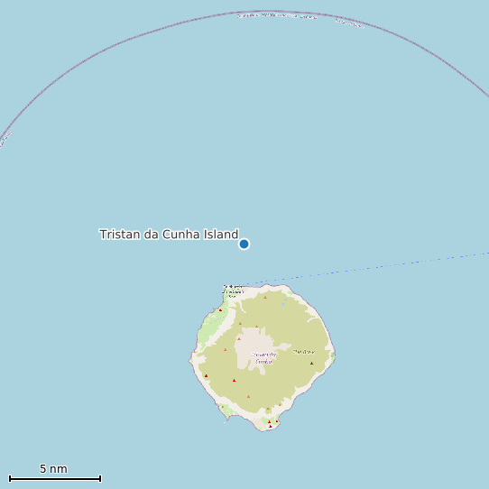 Map of Tristan da Cunha Island Tide Prediction Station