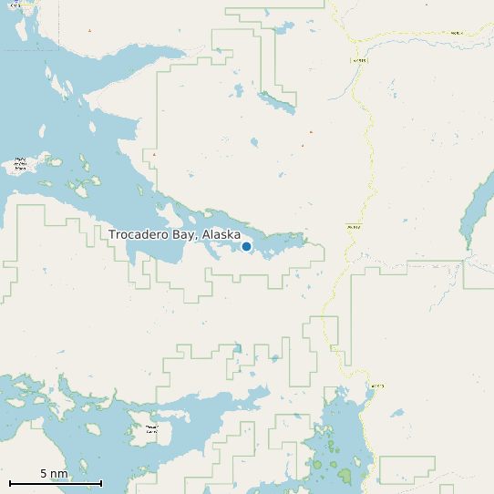 Map of Trocadero Bay, Alaska Tide Prediction Station