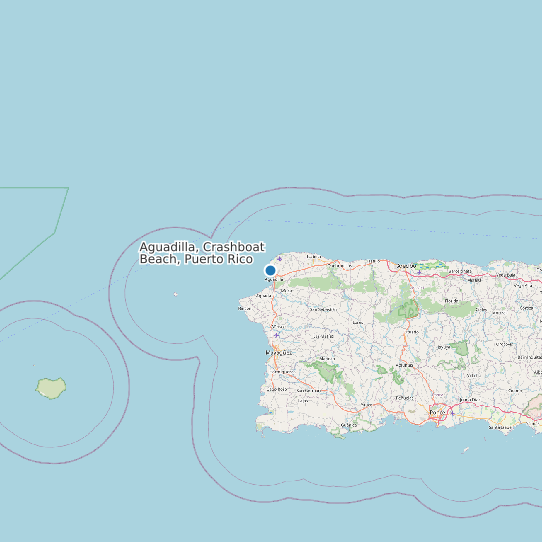 Aguadilla, Crashboat Beach, Puerto Rico map