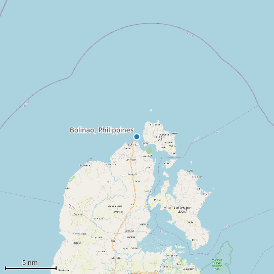 Map of Bolinao, Philippines Tide Prediction Station