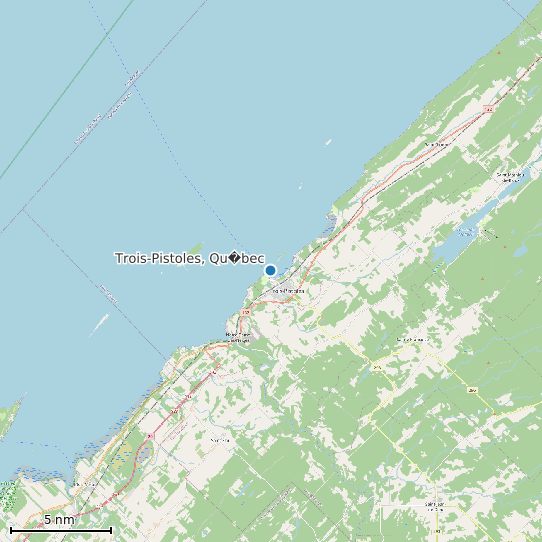 Map of Trois-Pistoles, Qu�bec Tide Prediction Station