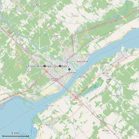 Map of Trois-Rivi�res, Qu�bec Tide Prediction Station