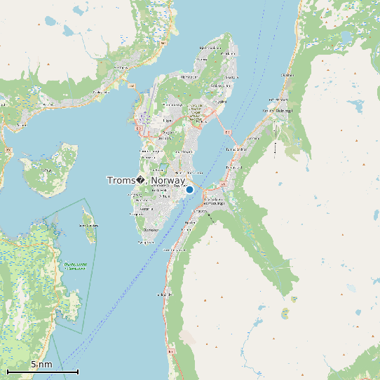 Map of Troms�, Norway Tide Prediction Station