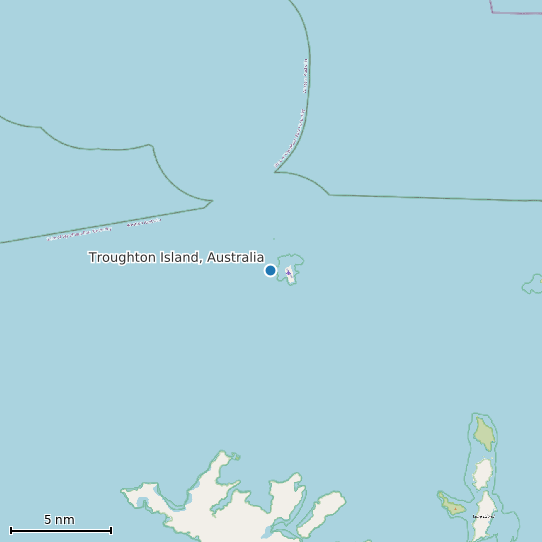 Map of Troughton Island, Australia Tide Prediction Station