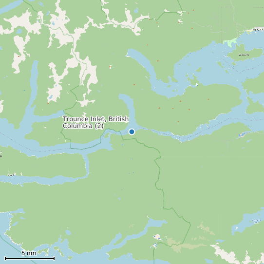 Map of Trounce Inlet, British Columbia (2) Tide Prediction Station