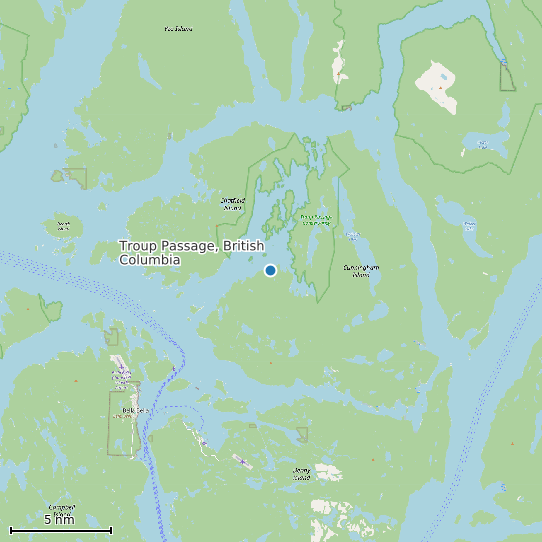 Map of Troup Passage, British Columbia Tide Prediction Station