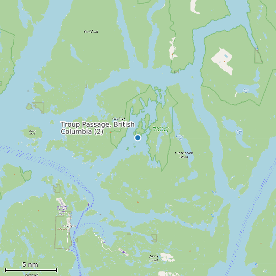 Map of Troup Passage, British Columbia (2) Tide Prediction Station