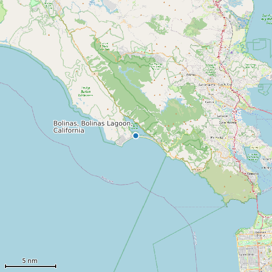 Map of Bolinas, Bolinas Lagoon, California Tide Prediction Station
