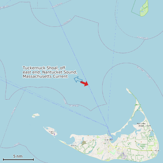 Map of Tuckernuck Shoal, off east end, Nantucket Sound, Massachusetts Current Prediction Station