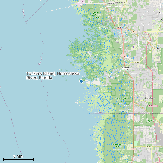 Map of Tuckers Island, Homosassa River, Florida Tide Prediction Station