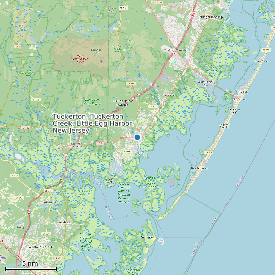 Map of Tuckerton, Tuckerton Creek, Little Egg Harbor, New Jersey Tide Prediction Station