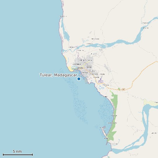 Map of Tulear, Madagascar Tide Prediction Station