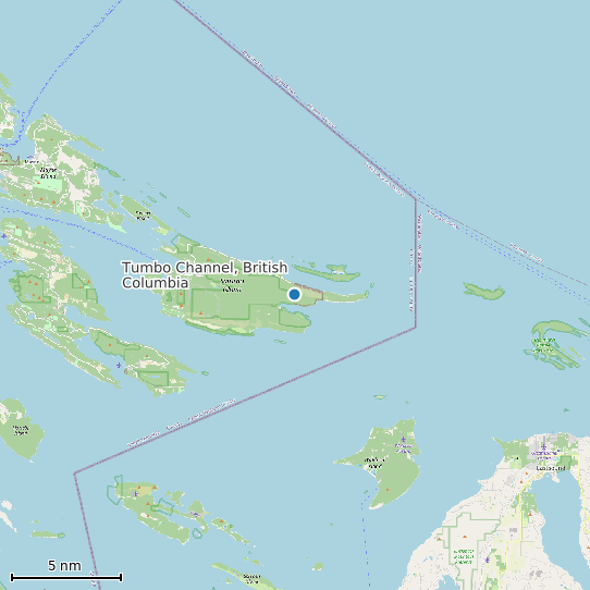 Map of Tumbo Channel, British Columbia Tide Prediction Station