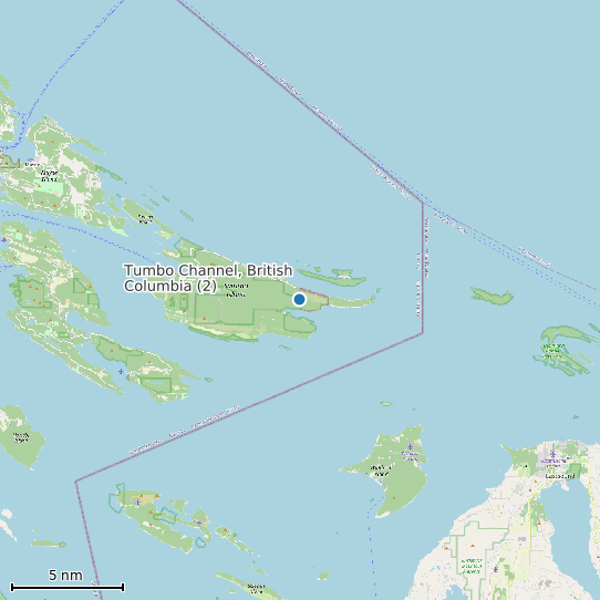 Map of Tumbo Channel, British Columbia (2) Tide Prediction Station