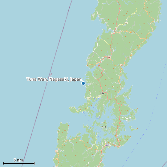 Map of Tuna Wan, Nagasaki, Japan Tide Prediction Station