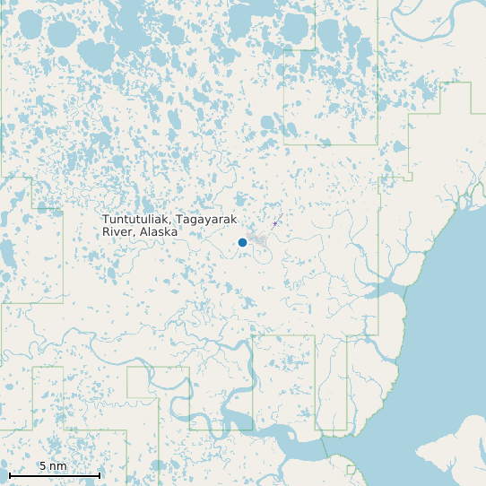 Map of Tuntutuliak, Tagayarak River, Alaska Tide Prediction Station