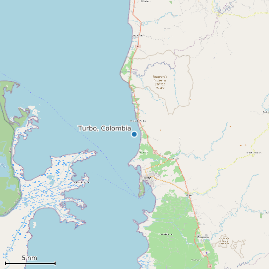 Map of Turbo, Colombia Tide Prediction Station