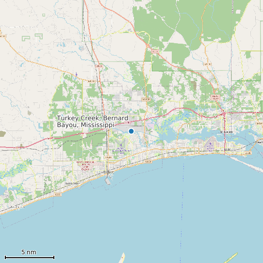 Map of Turkey Creek, Bernard Bayou, Mississippi Tide Prediction Station