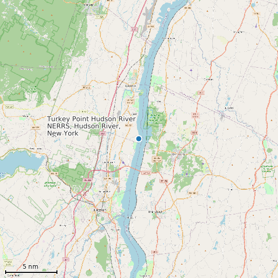 Map of Turkey Point Hudson River NERRS, Hudson River, New York Tide Prediction Station