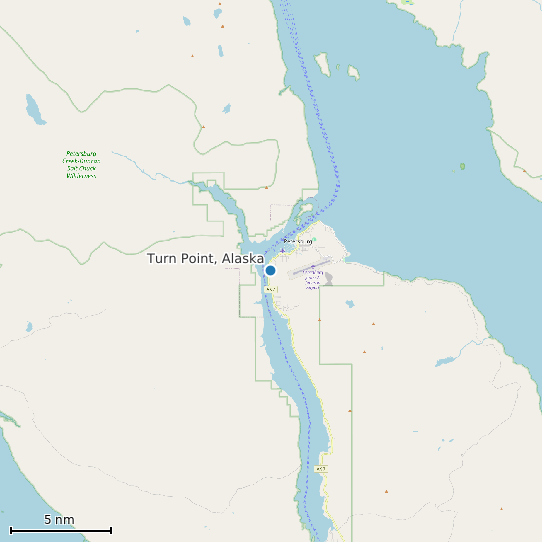 Map of Turn Point, Alaska Tide Prediction Station