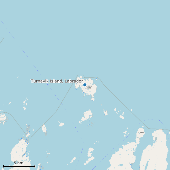 Map of Turnavik Island, Labrador Tide Prediction Station