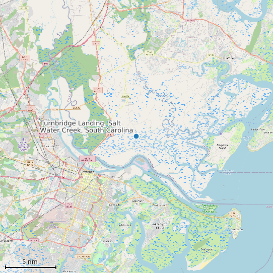 Map of Turnbridge Landing, Salt Water Creek, South Carolina Tide Prediction Station