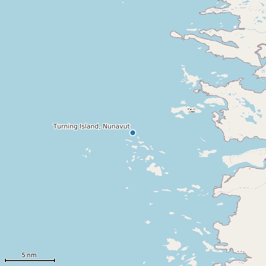 Map of Turning Island, Nunavut Tide Prediction Station